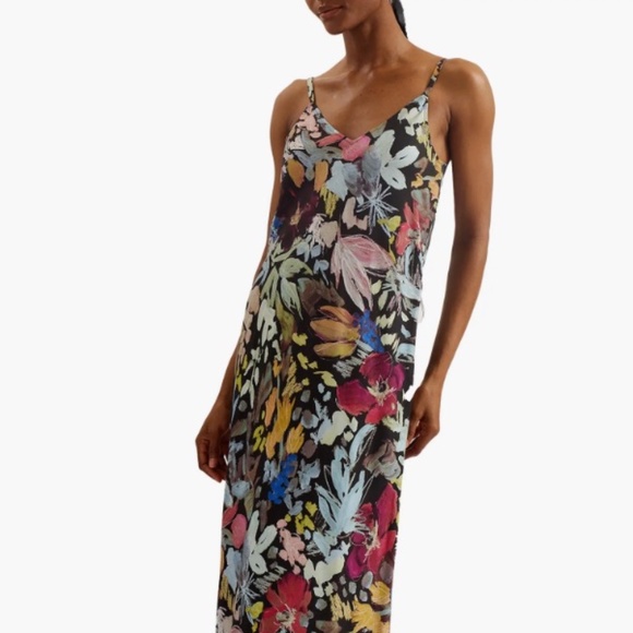 Ted Baker Printed Slip Midi Dress - Picture 1 of 5